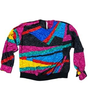 Vintage 90s Gianna Woman Colorblock Abstract Pullover